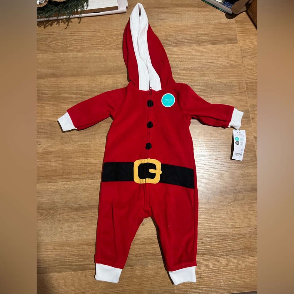 Carter's Festive Red Santa Suit Onesie